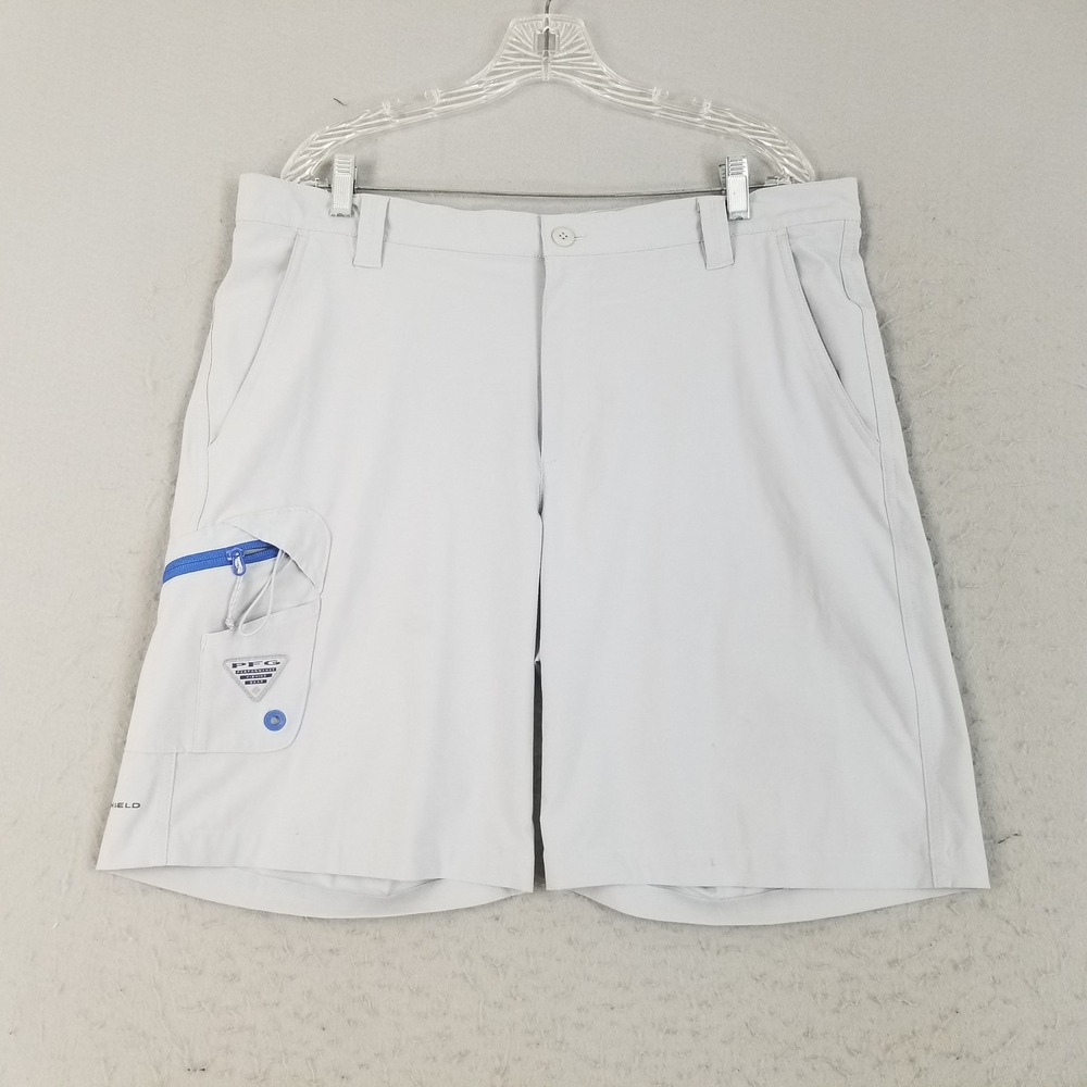 Columbia Shorts Mens 36 Grey PFG Blood and Guts Omni-Shield Fishing Cargo FM1028
